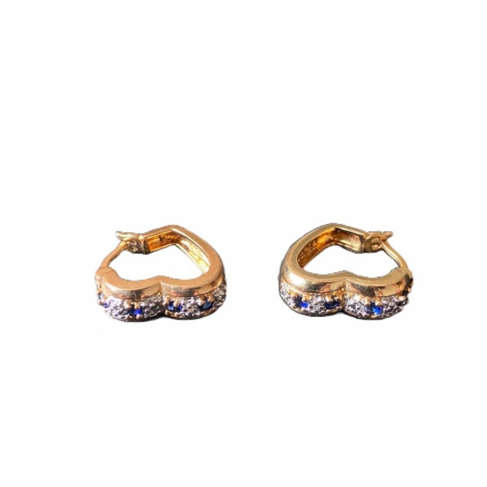 925 STERLING SILVER GOLD PLATED HEART EARRINGS